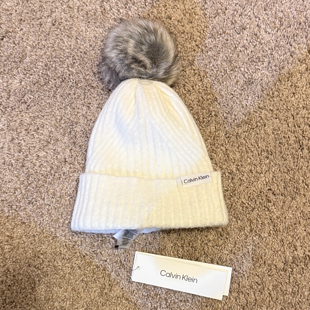 Calvin Klein Ivory Beanie